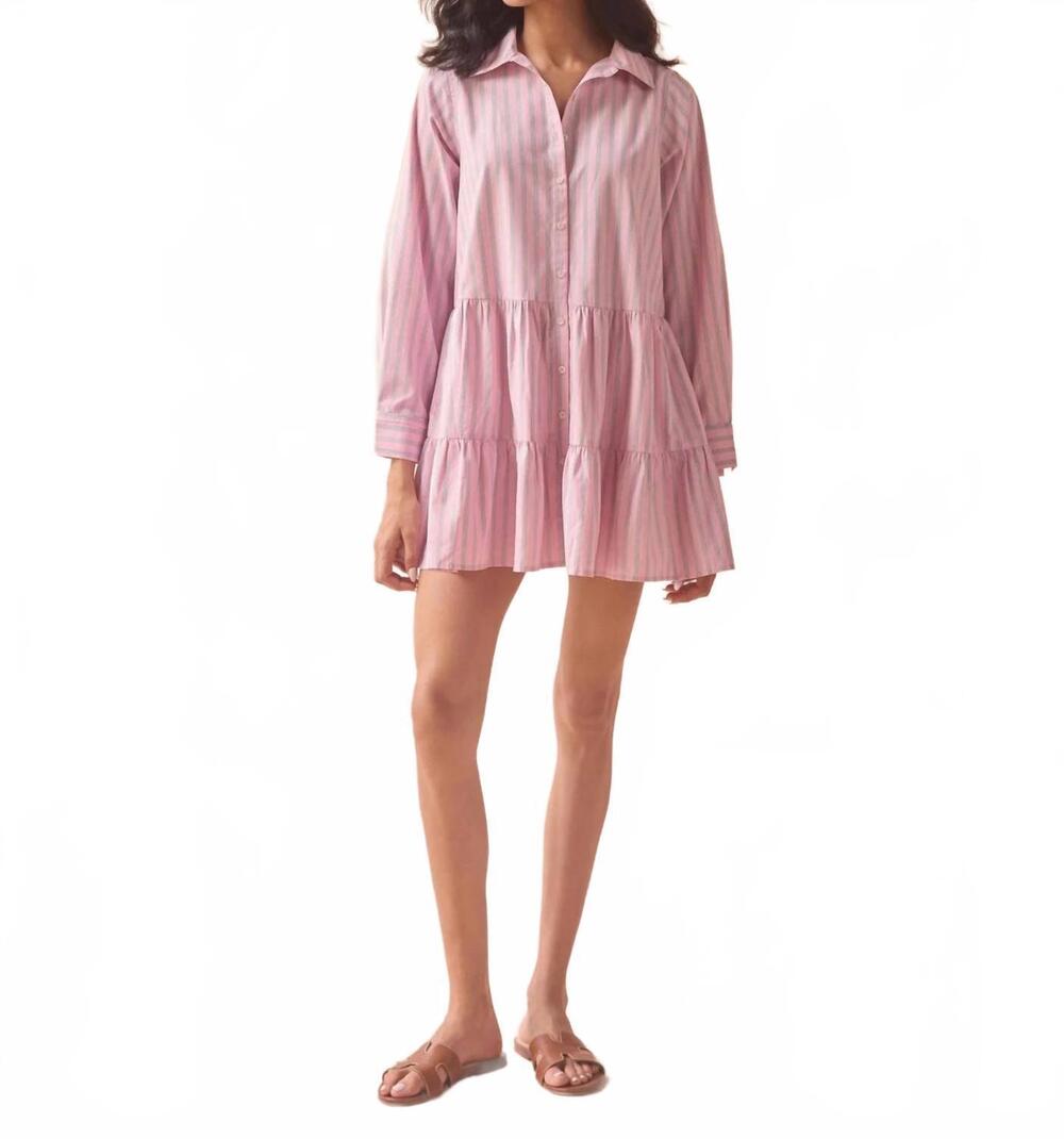 NEW OMIKA tula mini shirtdress in hattie pink